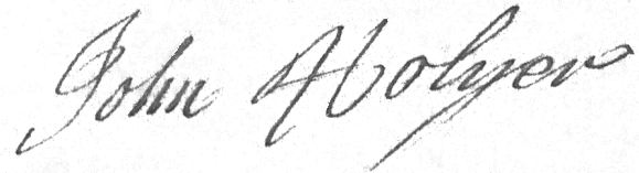 John Holyer's signature