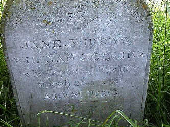 Jane Hollier's grave